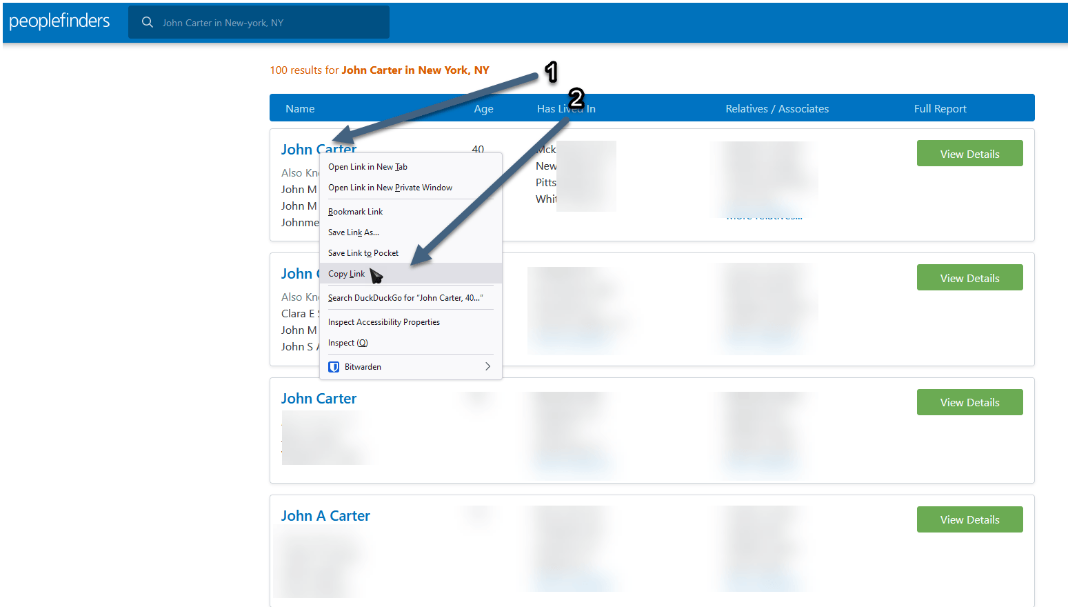 Step 2 peoplefinders Removal