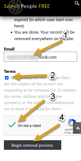 Step 3 SearchPeopleFree Removal