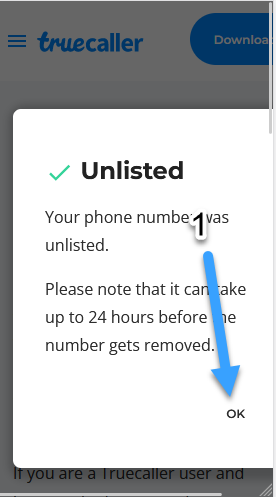 Step 6 TrueCaller Removal