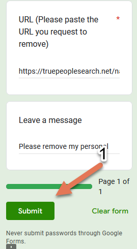 Step 9 truepeoplesearch Removal