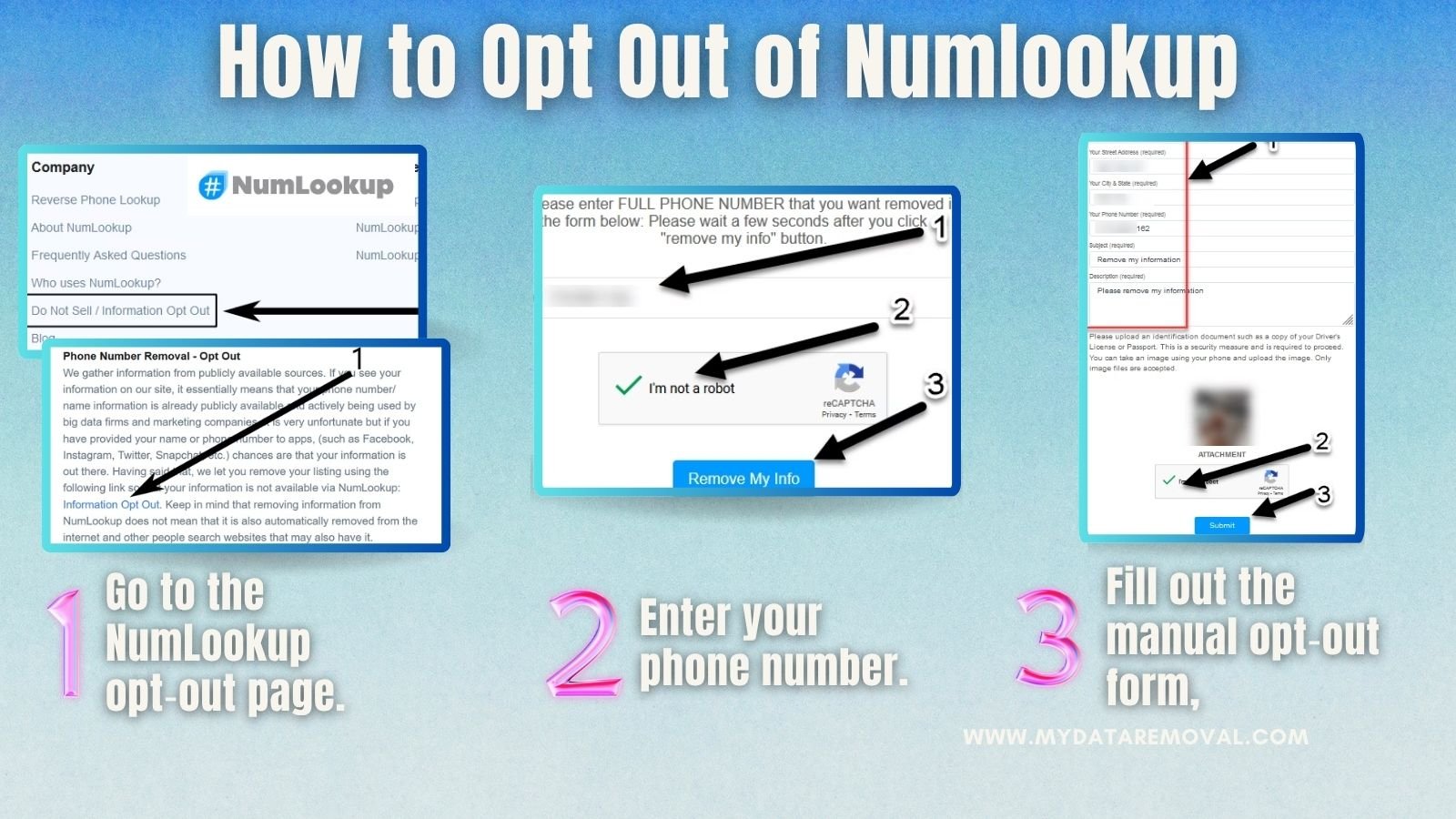 NumLookup opt out guide