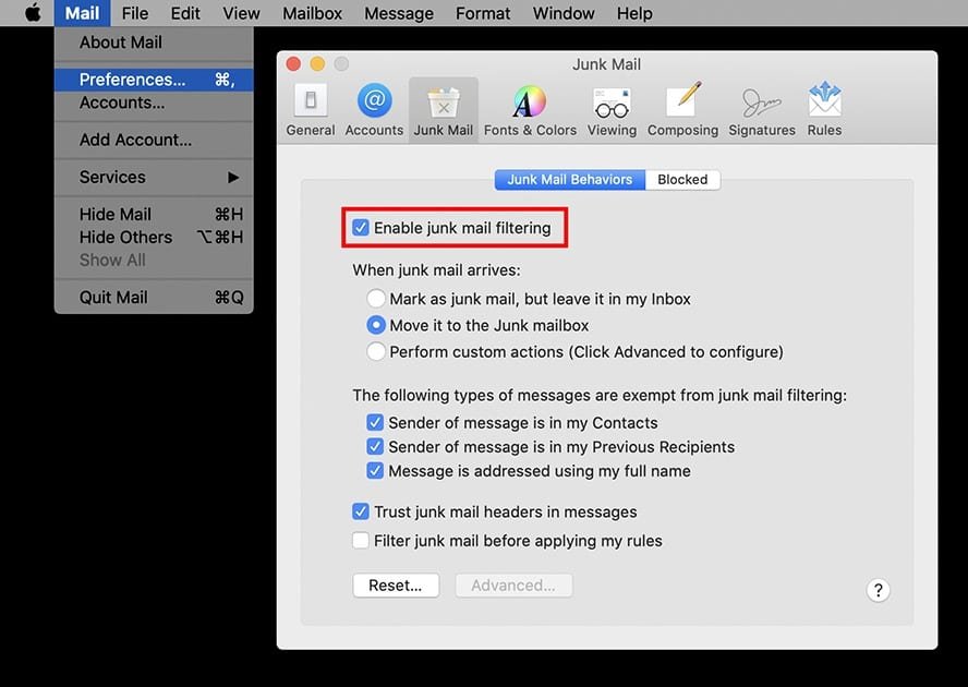 enable-junk-mail-filtering-mac-mail