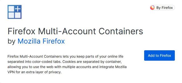 Facebook Container extension prevents Facebook tracking in Firefox